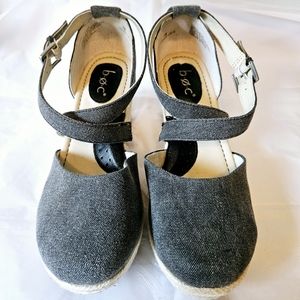 boc Bree Wedge Canvas Espadrilles - Dark Gray - Size 7